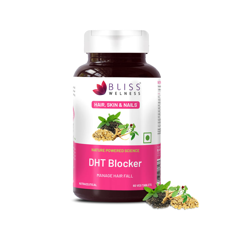 Bliss Wellness DHT Blocker supplement bottle on a white background