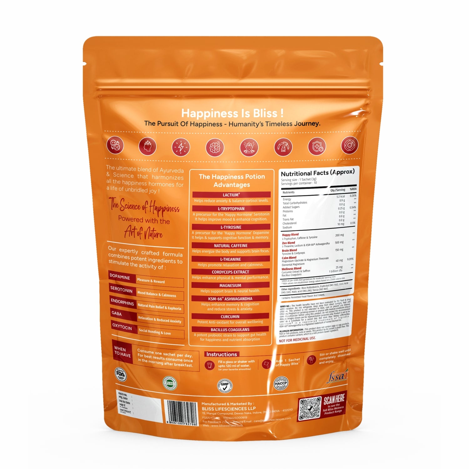 Bliss Welness Happy Bliss: nutritional information