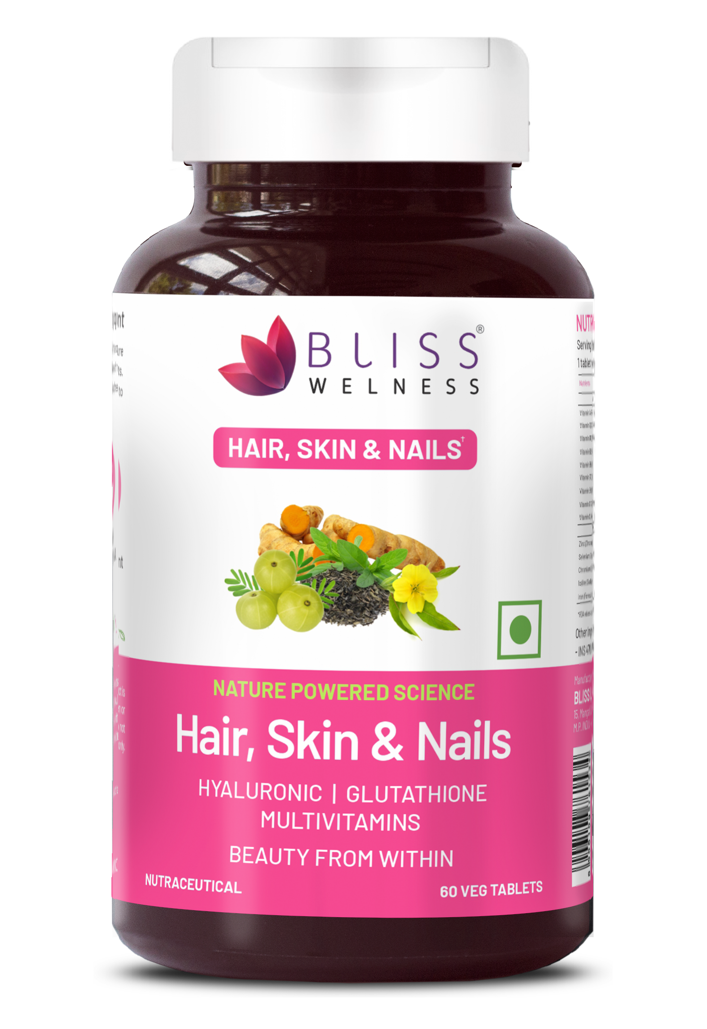 Buy Hair, Skin & Nail Vitamin Tablets for healthy hair skin and nails –  Bliss Welness