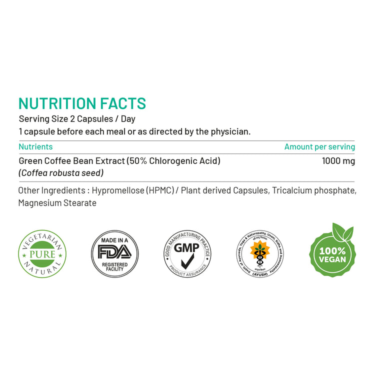 Pure green coffee bean extract