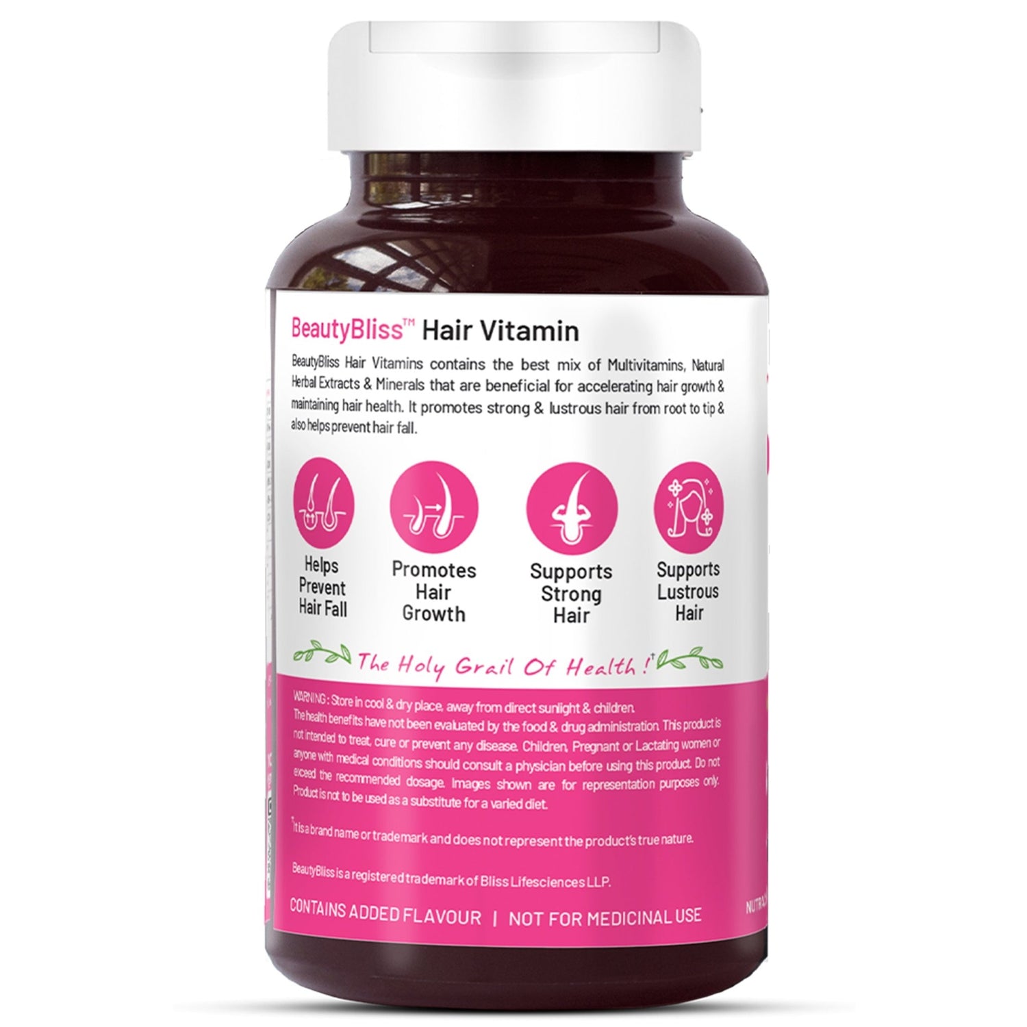 Bliss Welness BeautyBliss Hair Vitamins with Omega - 3 + Bhringraj + Green Tea + Phytosterols| For Stronger, Better & Fast Hair Growth - 60 Veg Tabs - Bliss Welness