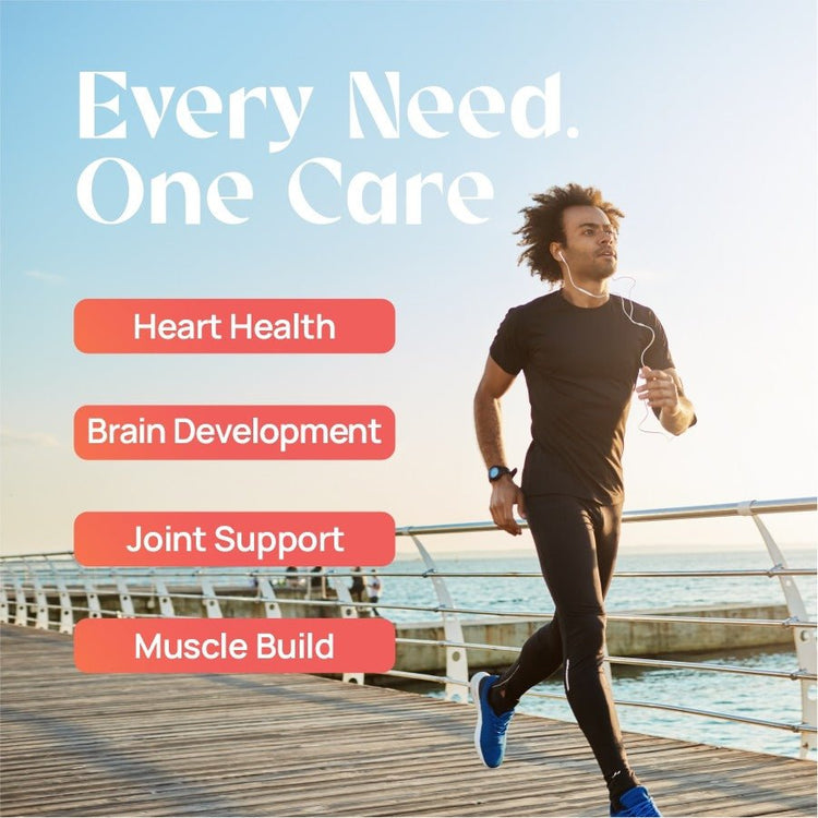 Bliss Welness CardioBliss Absolute Fish Oil Triple 3X Strength 2500mg | 1100mg EPA 700mg DHA 200mg Other Omega 3 6 9 Fatty Acid | Cold Pressed Molecular Distilled Burp Free | Brain Heart Joints Eye Muscle Build Skin Health Supplement - 60 Softgel Caps - Bliss Welness