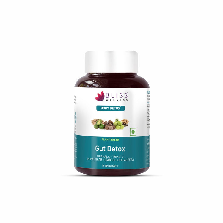 Bliss Welness DetoxBliss Gut Detox Tablet Probiotics Trikatu Triphala Avipattikar - 30 Veg - Bliss Welness