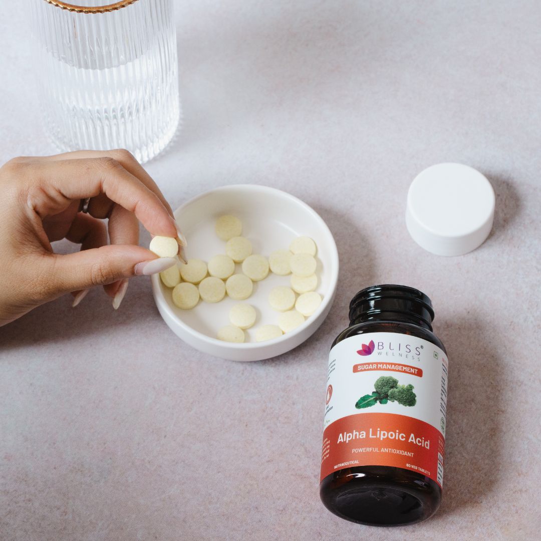 Bliss Welness GlucoBliss Ultra Liver Care Antioxidant | Alpha Lipoic Acid (ALA)| Energy Booster Healthy Sugar Management Supplement - Bliss Welness