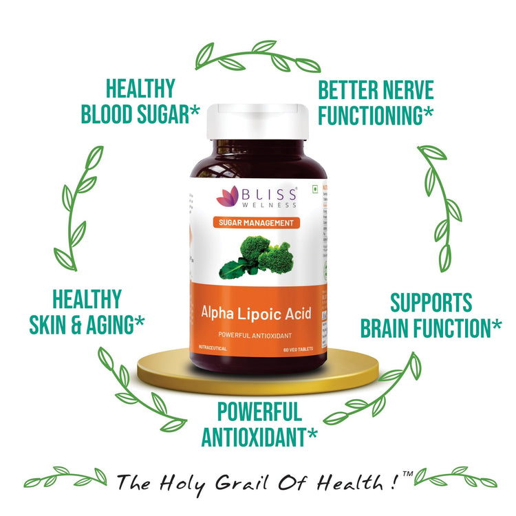 Bliss Welness GlucoBliss Ultra Liver Care Antioxidant | Alpha Lipoic Acid (ALA)| Energy Booster Healthy Sugar Management Supplement - Bliss Welness