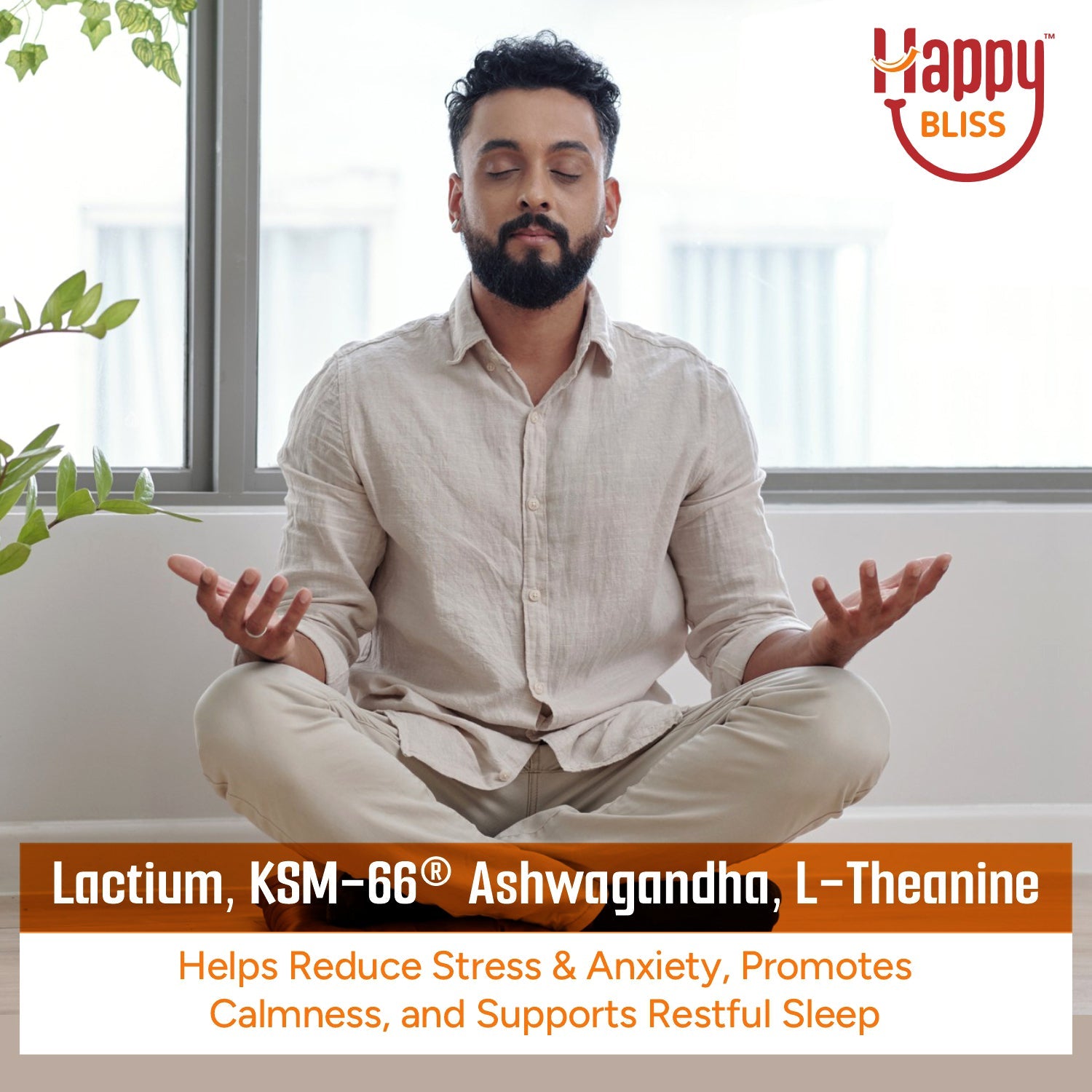 Bliss Welness Happy Bliss : Happiness, Anxiety & Stress Relief Supplement | Supports Calmness, Mood and Happy Hormones | Supports Balance of Cortisol, Dopamine, Endorphins, Serotonin & Oxytocin |Memory, Love & Cognition Support : 30 Servings - Bliss Welness