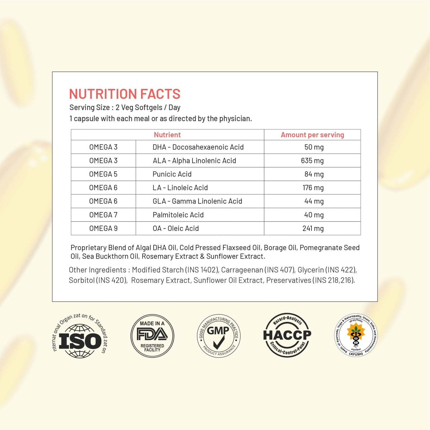 Bliss Welness Penta Omega | 3 5 6 7 9 Fatty Acids Blend with Natural Antioxidants | Advanced Formula for Heart, Brain, Skin, Joints & Metabolism | 60 Softgels | Vegetarian Source - Bliss Welness