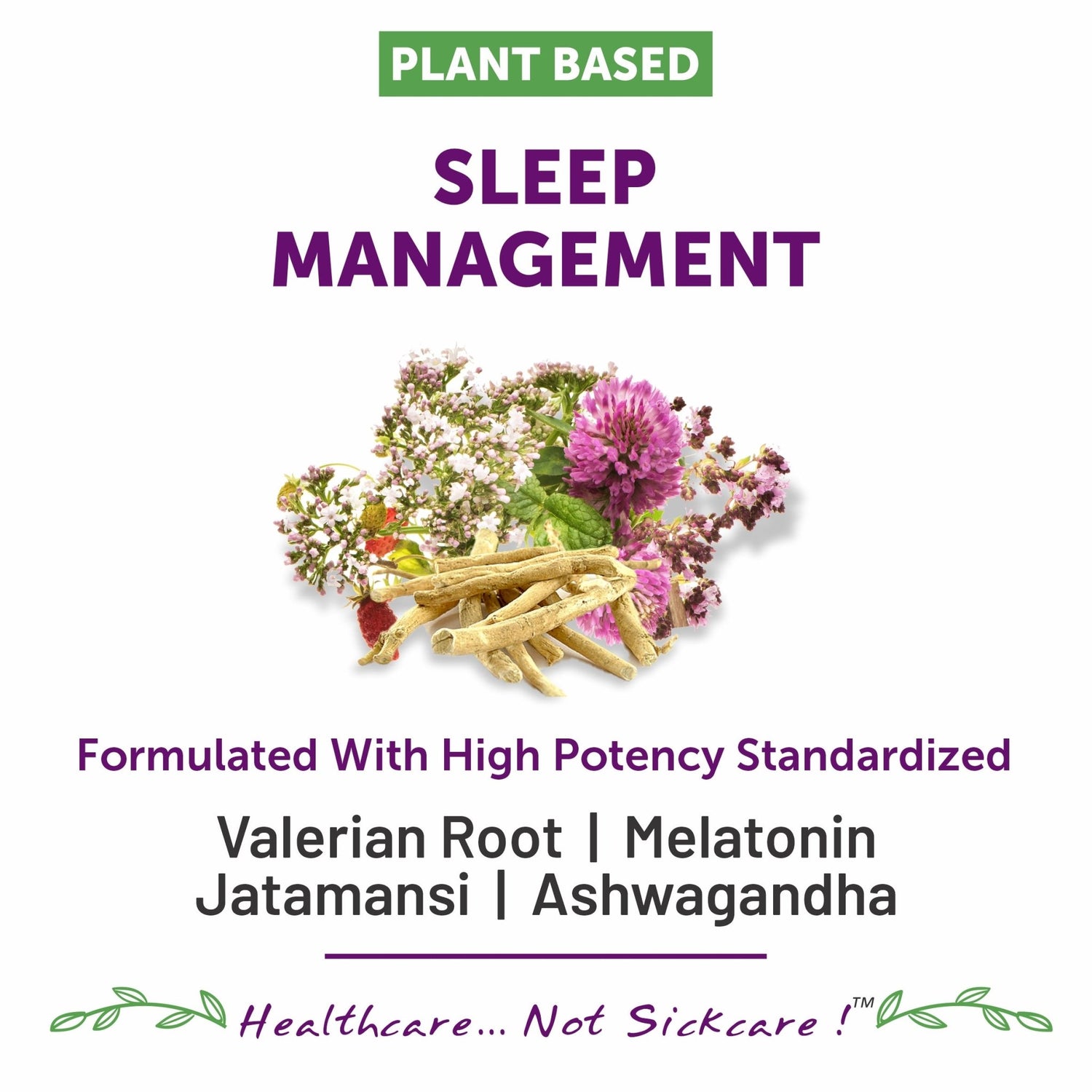Bliss Welness CalmBliss Sleep Management Combo Of Jatamansi, Ashwagandha, Valerian Root & Melatonin For Good Sleeping Cycle - 60 Veg Tablets - Bliss Welness