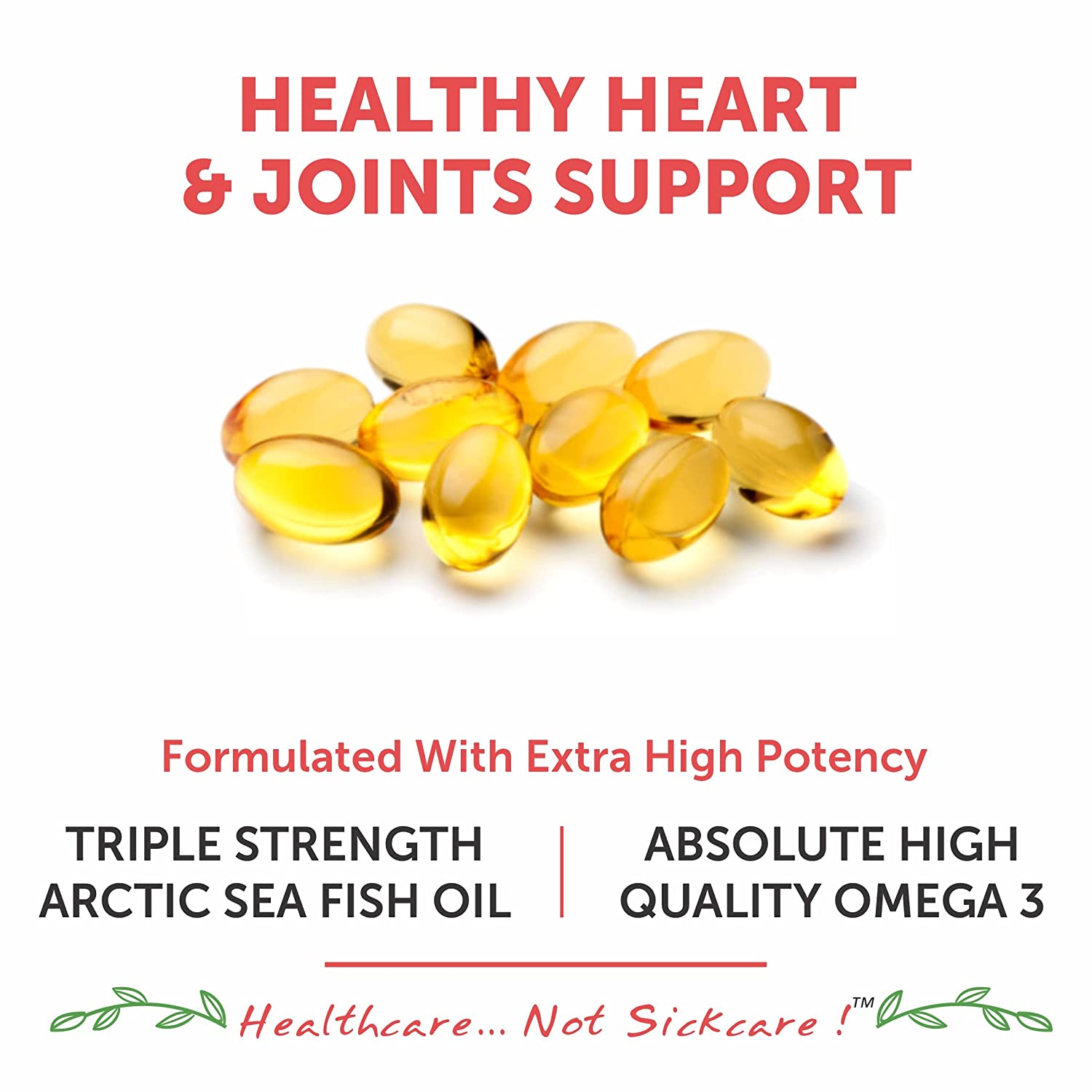 Bliss Welness CardioBliss Absolute Fish Oil Triple 3X Strength 2500mg | 1100mg EPA 700mg DHA 200mg Other Omega 3 6 9 Fatty Acid | Cold Pressed Molecular Distilled Burp Free | Brain Heart Joints Eye Muscle Build Skin Health Supplement - 60 Softgel Caps - Bliss Welness