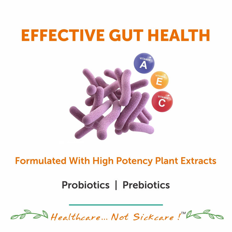 Bliss Welness GutBliss Gold Probiotics Multivitamin | Vitamin A C E Probiotics | Stomach Health Digestion Metabolism Toxin Removal Acidity Gas Control Herbal Supplement - 60 Veg Tablets Supplement - Bliss Welness