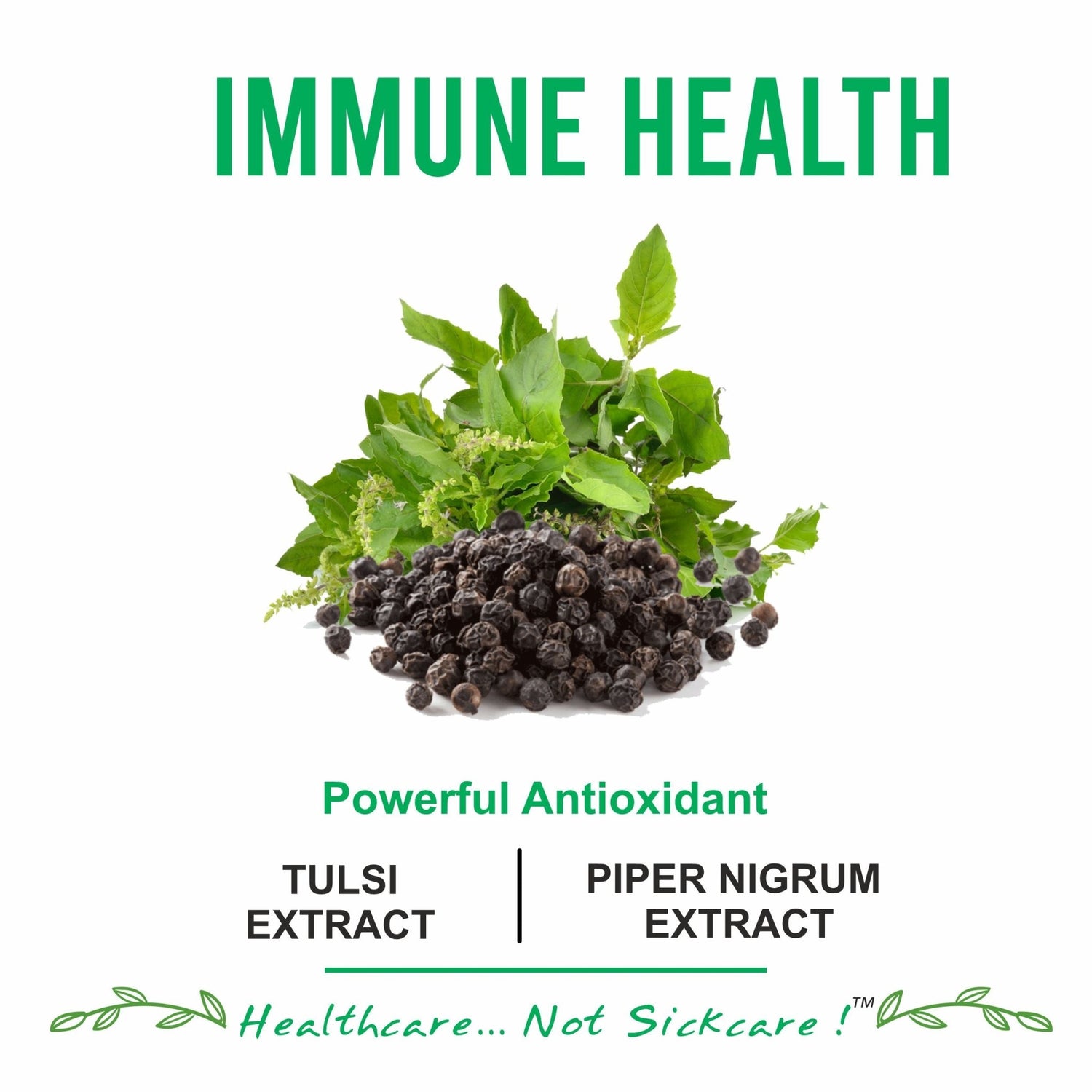 Bliss Welness ImmuneBliss Immunity Booster Respiratory Wellness | Pure Tulsi (Tulsi / Holy Basil) Extract 600mg with Piperine 10mg | Cough & Cold Care Supplement - 60 Veg Tablets - Bliss Welness