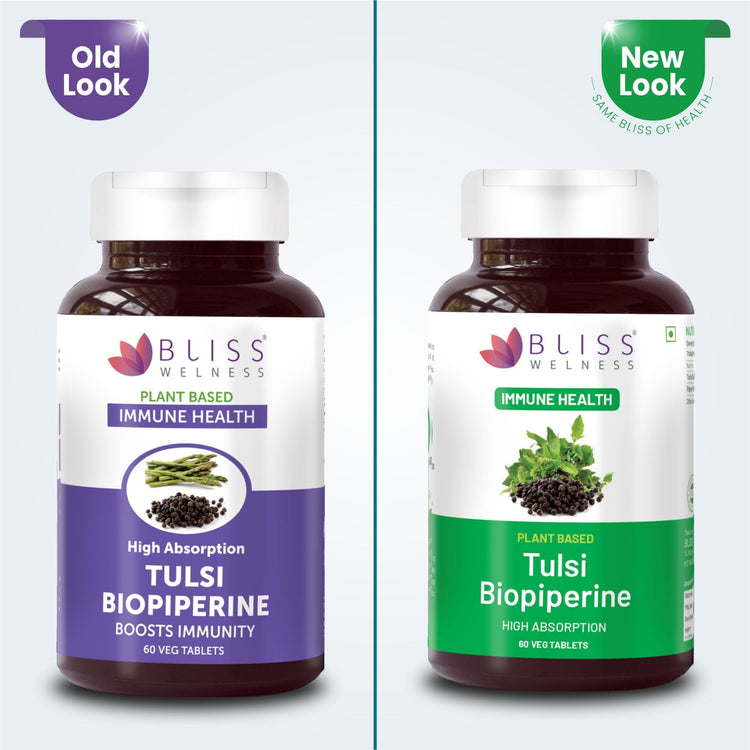 Bliss Welness ImmuneBliss Immunity Booster Respiratory Wellness | Pure Tulsi (Tulsi / Holy Basil) Extract 600mg with Piperine 10mg | Cough & Cold Care Supplement - 60 Veg Tablets - Bliss Welness