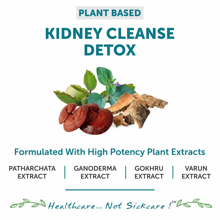 Bliss Welness Kidney DetoxBliss Cleanse Purifier | Gokhru Patharchata Ganoderma + Liver Detox Cleanse Purifier | Milk Thistle Silymarin Dandelion Glutathione - 60+60 Veg Tablets - Bliss Welness