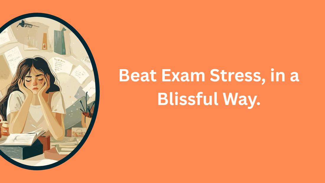 Beat exam stress naturally with Bliss Welness Happy Bliss stress relief drink for students.