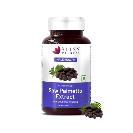 Bliss Welness JoshBliss Plus Prostate Health Healthy Hair Growth | Saw Palmetto Extract 800MG | Testosterone Booster Strong Hair Healthy Prostate Health Supplement- 60 Vegetarian Tablets