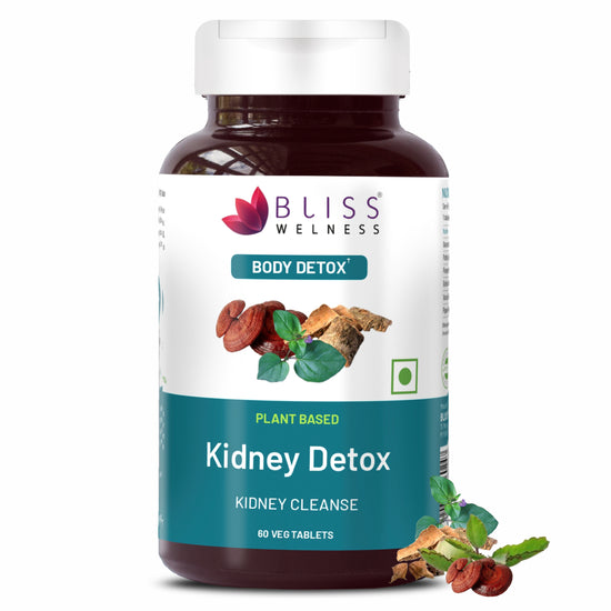 Bliss Welness DetoxBliss Kidney Detox Cleanse Purifier | Gokhru Patharchata Ganoderma | Urinary Tract Infection (UTI) Kidney Stone Dissolution Herbal Supplement - 60 Vegetarian Tablets