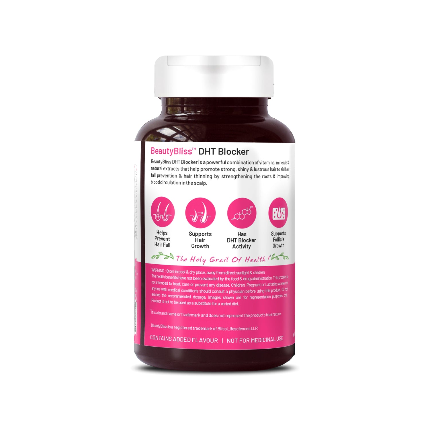 BeautyBliss DHT Blocker supplement bottle on a white background