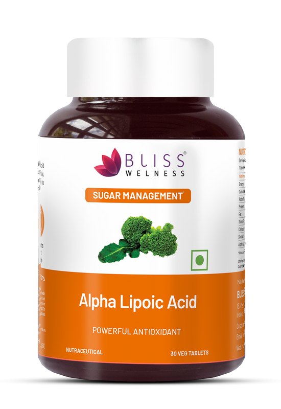 Bliss Welness GlucoBliss  Alpha Lipoic Acid (ALA)- 30 Veg Tablets