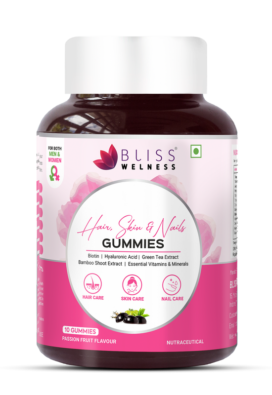 Bliss Welness Biotin Hair, Skin & Nails Gummies - 10 Gummies