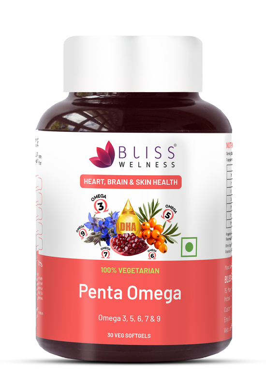 Bliss Welness Penta Omega | 3 5 6 7 9 Fatty Acids -30 Softgels