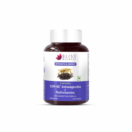 Bliss Welness Pure Ashwagandha Extract 1000MG + Multivitamins - 30 VegTablets
