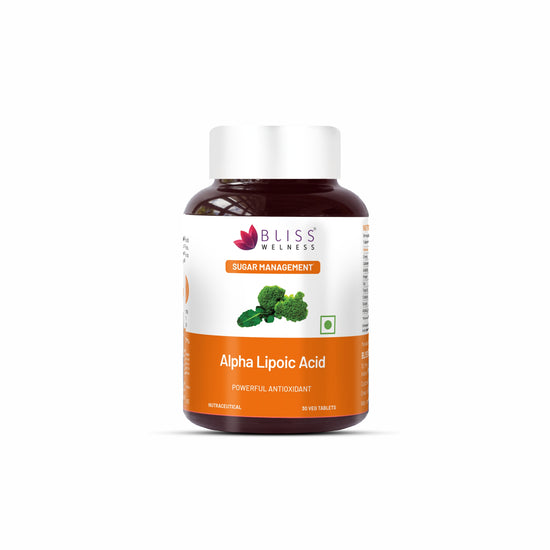 Bliss Welness GlucoBliss  Alpha Lipoic Acid (ALA)- 30 Veg Tablets