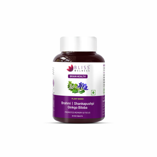 Bliss Welness BrainBliss health tablet for Memory Focus Mood  - 30 Veg Tablets