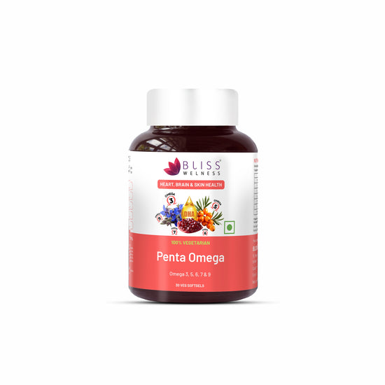 Bliss Welness Penta Omega | 3 5 6 7 9 Fatty Acids -30 Softgels