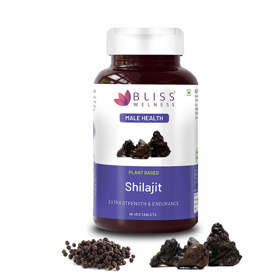 Bliss Welness Josh Bliss Natural Strength Vitality Vigor | Pure Shilajit Extract (1000mg) | Enhanced Stamina & Endurance Ayurvedic Herbal Supplement - 60 Vegetarian Tablets