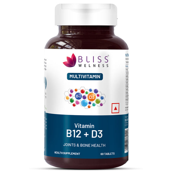 Bliss Welness VitaBliss Vitamin B12 and D3 | For Bone, Immune and Cognitive Health | Complete Nutritional Care Supplement - 60 Tablets