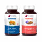 Bliss Welness CLA 2000 (Conjugated Lenoleic Acid) Lean Muscle Build + Cardio Bliss Pure Omega 3 with Omega 6 & Omega 9 2000MG Combo Pack - 60+60 Softgel Capsules