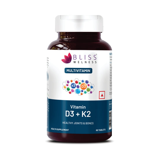Bliss Welness Vitabliss Vitamin D3+K2 for Better Immune System, Bone, Teeth & Heart Health-60 Tablets