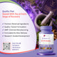 OncoBliss Esophageal Holistic Cancer Care supplement bottle shown on a purple promotional graphic with botanical ingredients, a mortar and pestle, and text highlighting quality and benefits.