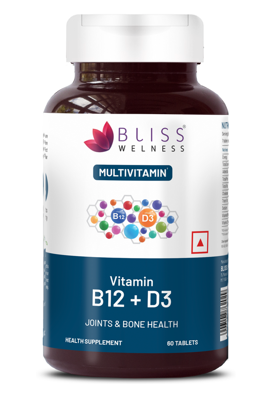 Bliss Welness VitaBliss Vitamin B12 and D3 | For Bone, Immune and Cognitive Health | Complete Nutritional Care Supplement - 60 Tablets
