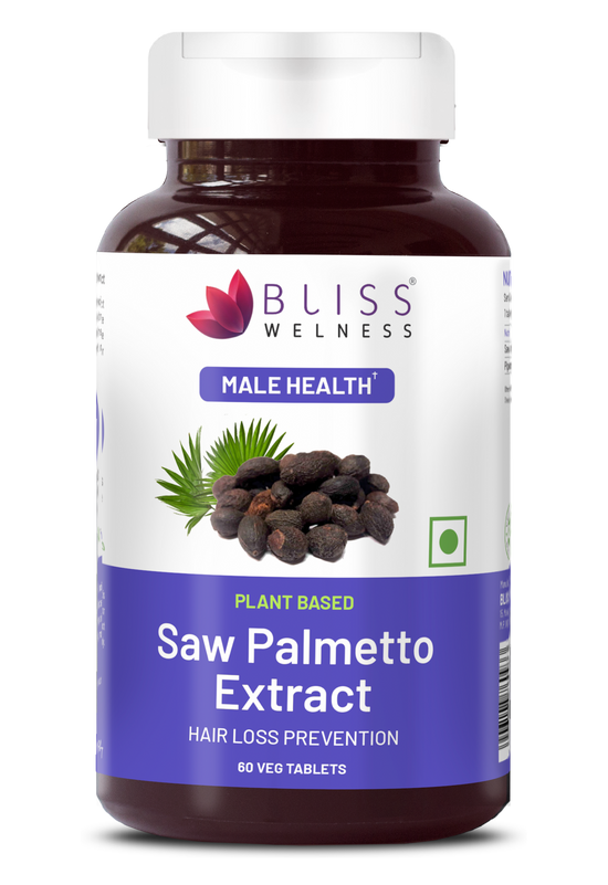 Bliss Welness JoshBliss Plus Prostate Health Healthy Hair Growth | Saw Palmetto Extract 800MG | Testosterone Booster Strong Hair Healthy Prostate Health Supplement- 60 Vegetarian Tablets