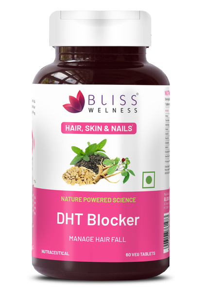 Bliss Welness BeautyBliss DHT Blocker | For Stronger Hair Growth, Shiny & Lustrous Hair | Vegetarian Supplement – 60 Veg Tablets