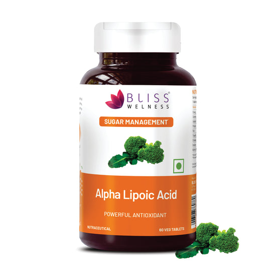 Bliss Welness GlucoBliss Ultra Liver Care Antioxidant | Alpha Lipoic Acid (ALA)| Energy Booster Healthy Sugar Management Supplement