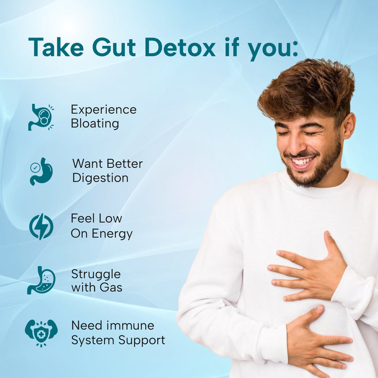 discomfort holding his stomach, about gut detox benefits 