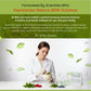 bowl of vegetables with text about harmonizing nature with science 