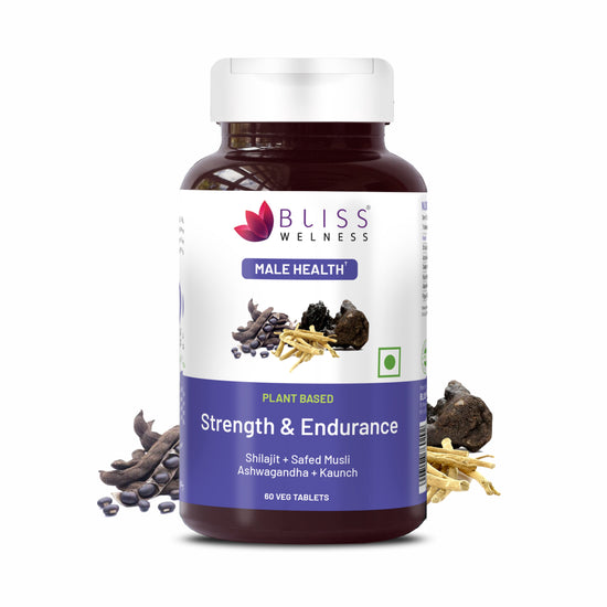 Bliss Welness JoshBliss Gold Stamina Energy Boost | Pure Shilajit Ashwagandha Kaunch Safed Musli Akharkhara Extract with BioPiperine | Improves Endurance Vitality | Men Health Supplement - 60 Vegetarian Tablets