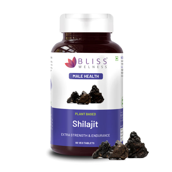 Bliss Welness JoshBliss Natural Strength Vitality Vigor | Pure Shilajit Extract (1000mg) | Enhanced Stamina & Endurance Ayurvedic Herbal Supplement - 60 Vegetarian Tablets