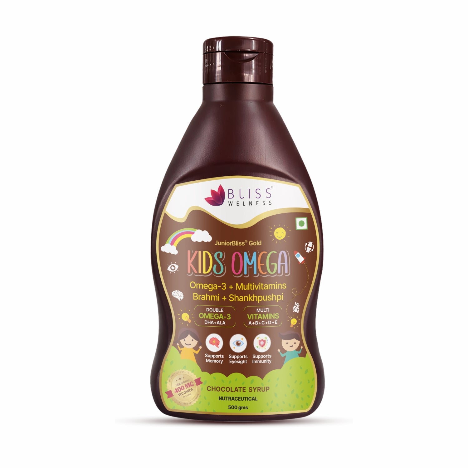 Bottle of Bliss Wellness Kids Omega supplement 