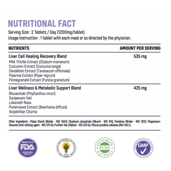 OncoBliss™ Liver | Advanced Post-Treatment Liver Recovery Nutrition | Supports Liver Wellness, Metabolic Balance, Cellular Health, Antioxidant Defence & Everyday Vitality | Milk Thistle, Curcumin, Punarnava & Botanical Actives | 30 Veg Tablets