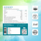 Nutrition facts label with certification logos 