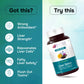 Bottle of Bliss Wellness Liver Detox supplement with benefits listed 