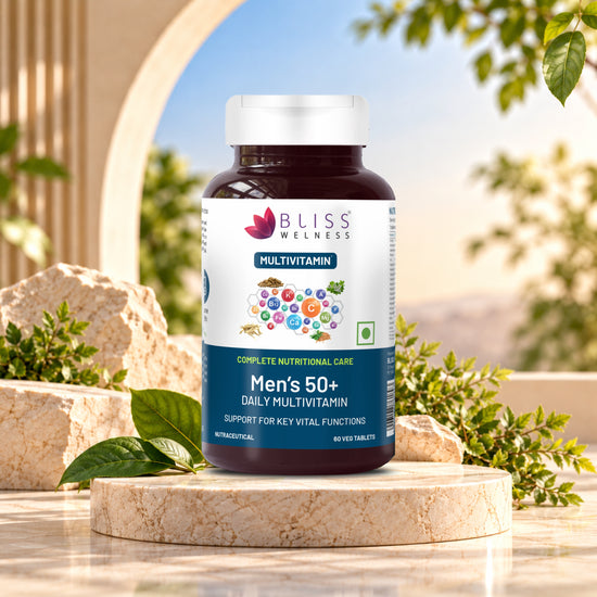 Bliss Welness VitaBliss Men’s 50+ Daily Multivitamins & Herbs For Men | With Multivitamins and mineral | Supports Bone, Heart, Mental, Prostate & Male Health- 60 Veg Tablets