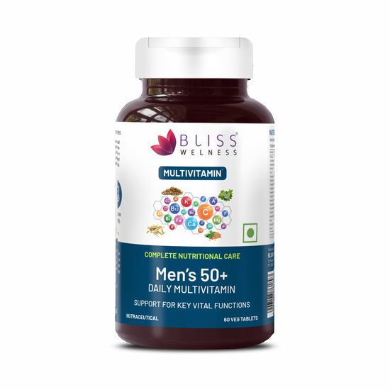 Bliss Welness VitaBliss Men’s 50+ Daily Multivitamins & Herbs For Men | With Multivitamins and mineral | Supports Bone, Heart, Mental, Prostate & Male Health- 60 Veg Tablets