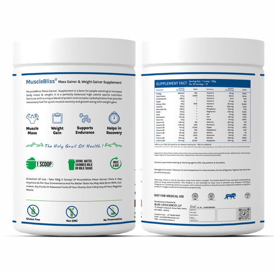 mass gainer supplement contains a blend of 13 essential vitamins, which may include vitamin A, C, D, E, K 