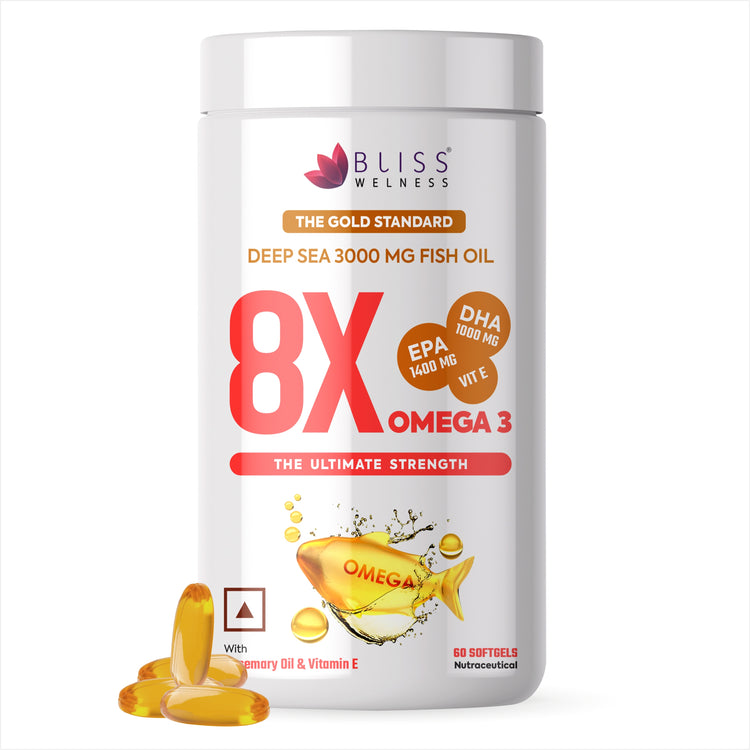 Bliss Wellness 8X fish oil supplement 