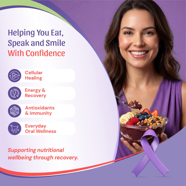  alongside text about cellular healing, energy and recovery, antioxidants and immunity, and everyday oral wellness